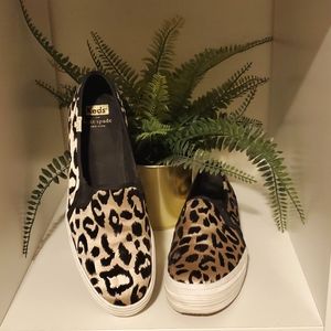 KEDS x KATE SPADE Leopard Print Double-Decker Slip On Sneaker- US Size  8.5